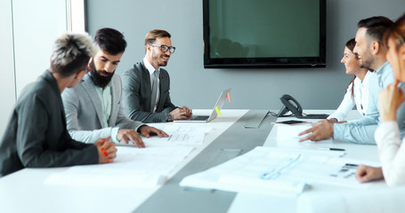 Business people conference in modern meeting room