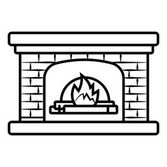 Fireplace Icon vector illustration photo