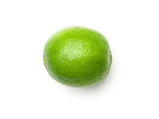 Lime isolated on white. Top view