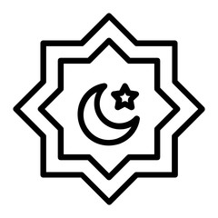 Crescent Moon with Star Concept Vector Icon Design, Ramazan kareem and Islamic Symbols on white background, 