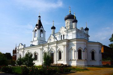 Fototapeta na wymiar Yegoryevsk, Russia - August, 2019: Holy Trinity Mariinsky convent