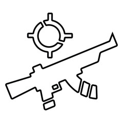 automatic gun outline icon vector