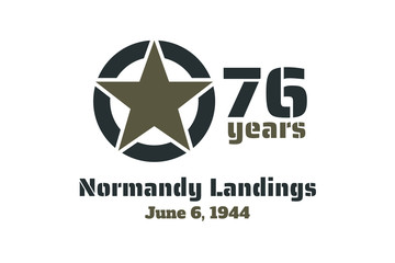 D-Day. Normandy landings concept. Template for background, banner, card, poster with text inscription. Vector EPS10 illustration.