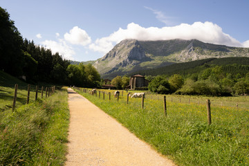 Mountains landscape in the basque country, northern spain