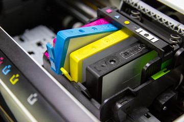 An ink cartridge or inkjet cartridge is a component of an inkjet printer that contains the ink four color