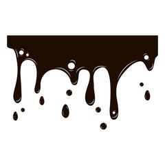 Spreading black paint on a white background. Vector illustration