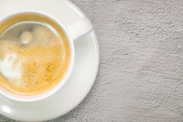 Coffee and coffee beans on white background