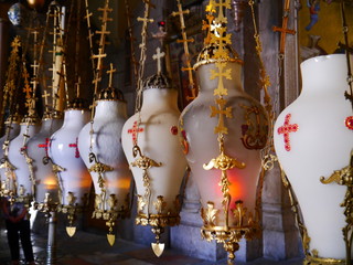 Holy Lanterns in the Church of the Holy Sepulchre, jerusalem, israel, near east