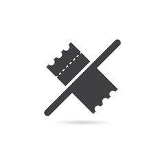 Vector Isolated No Ticket or Coupon Icon
