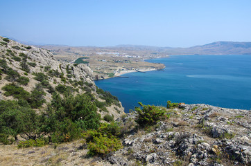 Obraz premium Sea view from the top of Cape Alchak in Crimea