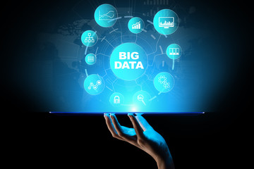 Big data analytics platform, business intelligence and modern technology concept on vitual screen.