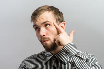 Fototapeta premium headache at the guy and