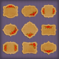 Set of Vintage Labels with roses