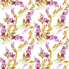 Floral Seamless Pattern. Watercolor Illustration.