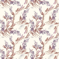 Floral Seamless Pattern. Watercolor Illustration.