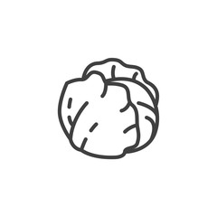 Fresh cabbage line icon. linear style sign for mobile concept and web design. Cabbage leaves outline vector icon. Symbol, logo illustration. Vector graphics