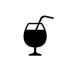 Cocktail icon, logo isolated on white background