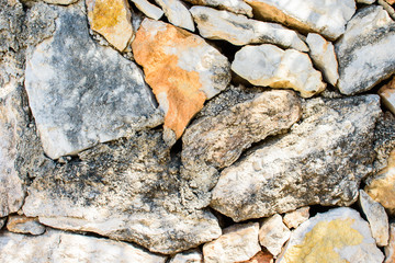 Wall of large natural stones.