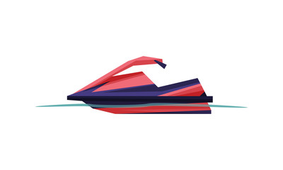 Jetski, Speedboat, Modern Water Transport, Summer Vacation Design Element Vector Illustration
