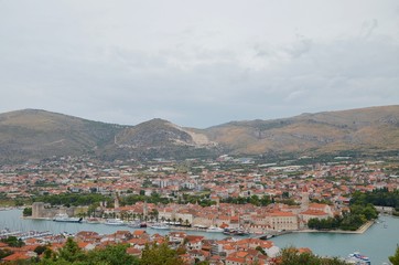 Fototapeta na wymiar Aerial view of Trogir town, Croatia