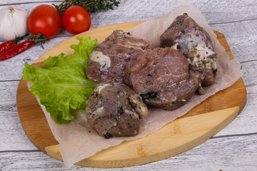Marinated pork meat ready for coocking
