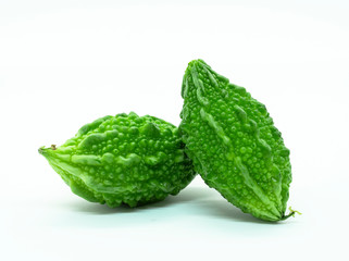 Bitter gourd on white background
