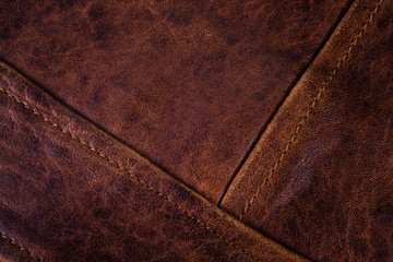 leather brown natural texture with seams