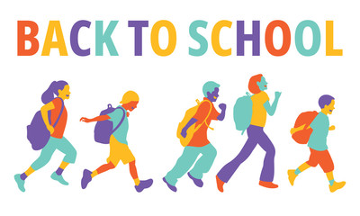 Group of children back to school