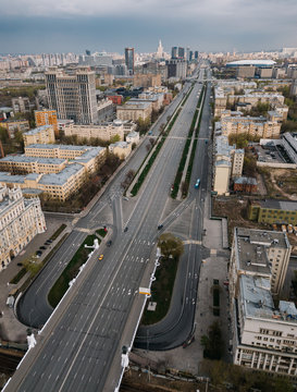 Empty Moscow streets during the quarantine lockdown in April 2020