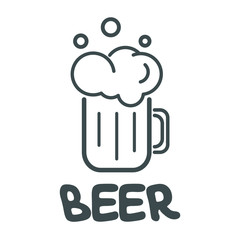 vector glass of beer on a white background