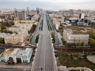 Empty Moscow streets during the quarantine lockdown in April 2020