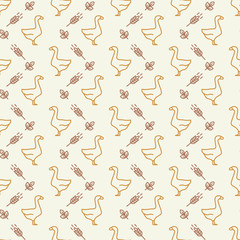 Farming and agriculture icons pattern. Farm animals seamless background. Seamless pattern vector illustration