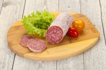 Italian dry Saliami pork sausage