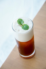 Peach Iced Tea in cafe.