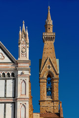 Neogothic architecture in Florence, Holy Cross basilica bell tower and pinnacle (19th century)