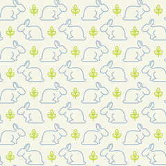 Easter bunny icons pattern. Happy Easter seamless background. Seamless pattern vector illustration