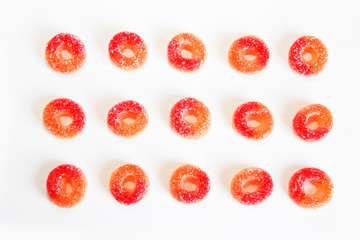 edible orange marmalade rings with sugar sprinkles