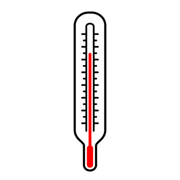 Red Mercury Thermometer Vector Icon