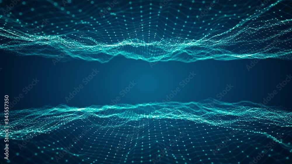 Poster technology connection digital big data concept. abstract of digital data flow on blue background. tr