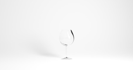 empty wine glass isolated on white background
