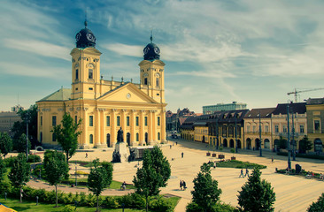 Obraz premium Main square of Debrecen city, Hungary