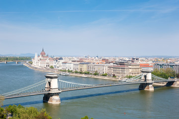 Fototapeta na wymiar City center panorama of Budapest