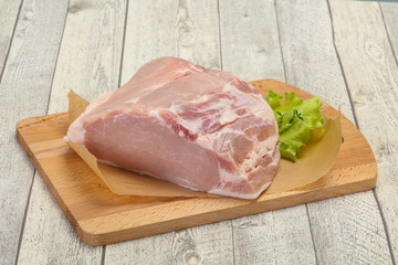 Raw pork meat piece for cooking