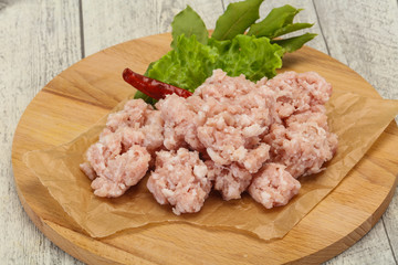 Homemade pork minced meat for cooking