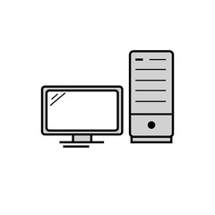 Personal computer vector icon on white background