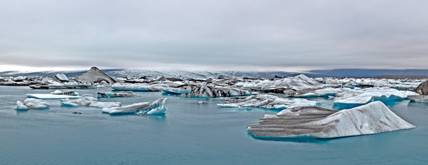 Panoramic view of the glacier