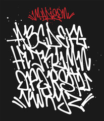 Marker Graffiti Font handwritten Typography vector illustration © rosovskyi