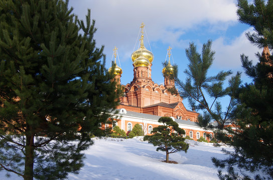 SERGIYEV POSAD, RUSSIA - February, 2020: The Chernigovsky skete in Sergiev Posad