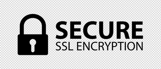 Secure SSL Encryption Banner - Vector Illustration - Isolated On Transparent Background