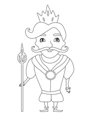 Funny cartoon King on white background  - isolated doodle illustration